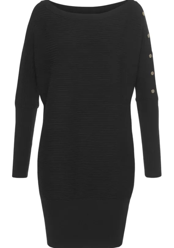Pullover|LASCANA Longpullover Schwarz