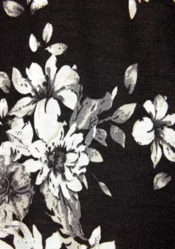 Damenshirts|LASCANA Longshirt Schwarz-Bedruckt