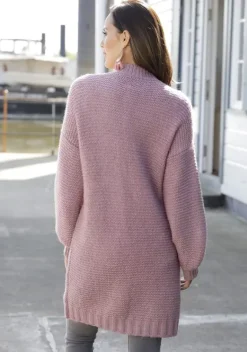 Jacken & Mantel|LASCANA Longstrickjacke Dunkelrose