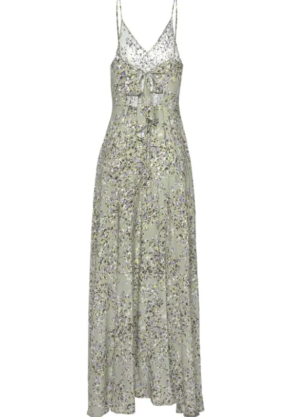 Strandmode|LASCANA Maxikleid Grun-Lila-Bedruckt