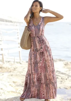 Maxikleider|Buffalo Maxikleid Rosa-Bedruckt