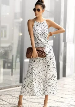 Maxikleider|Buffalo Maxikleid Weis-Bedruckt