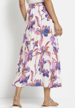 Rocke|LASCANA Maxirock Creme-Flieder-Rose Bedruckt