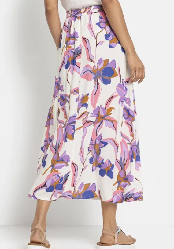 Rocke|LASCANA Maxirock Creme-Flieder-Rose Bedruckt