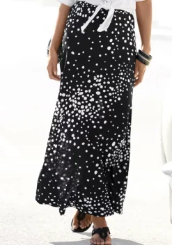 Rocke|Vivance Maxirock Schwarz-Weis-Bedruckt