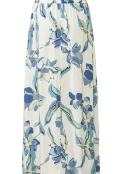 Rocke|LASCANA Maxirock Creme-Blau Bedruckt