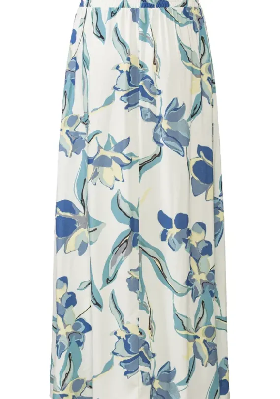 Rocke|LASCANA Maxirock Creme-Blau Bedruckt