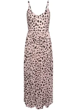 Strandkleider|Buffalo Midikleid Rose-Schwarz-Bedruckt