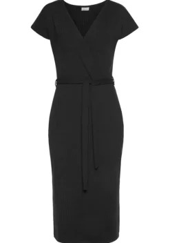 Strandkleider|LASCANA Midikleid Schwarz