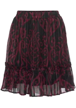 Rocke|Buffalo Minirock Bordeaux-Schwarz-Bedruckt