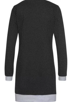 Nachhaltige Nachtwasche|Vivance Dreams Nachthemd Schwarz-Gepunktet