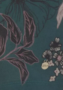 Nachhaltige Nachtwasche|s.Oliver Nachthemd Dunkelgrun-Geblumt