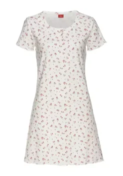 Nachhaltige Nachtwasche|s.Oliver Nachthemd Weis-Geblumt