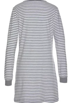 Nachhaltige Nachtwasche|s.Oliver Nachthemd Weis-Grau-Meliert