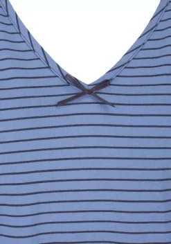 Nachhaltige Nachtwasche|H.I.S Nachthemd Blau-Geringelt