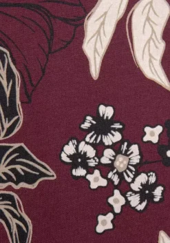 Nachhaltige Nachtwasche|s.Oliver Nachthemd Bordeaux-Geblumt-Mehrfarbig