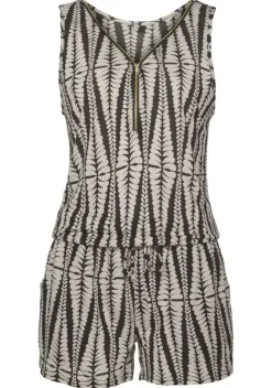 Strandmode|LASCANA Overall Schwarz-Sand-Bedruckt