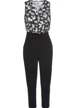 Strandmode|LASCANA Overall Schwarz-Beige-Bedruckt