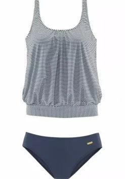 Tankinis|LASCANA Oversize-Tankini Marine-Gestreift