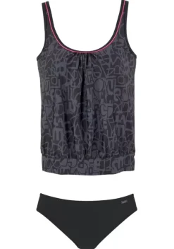 Tankinis|Venice Beach Oversize-Tankini Schwarz-Grau