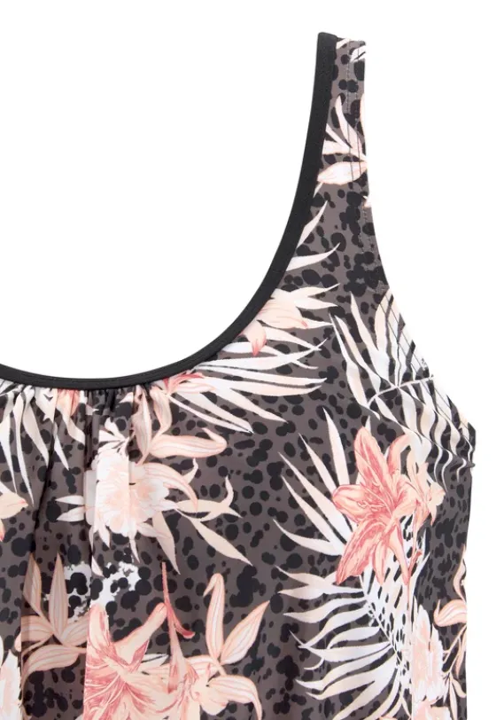 Nachhaltige Bademode|Buffalo Oversize-Tankini"Branda" Braun-Apricot