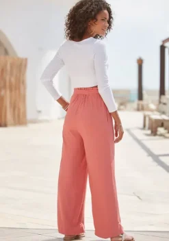 Lange Hosen|LASCANA Palazzohose Koralle