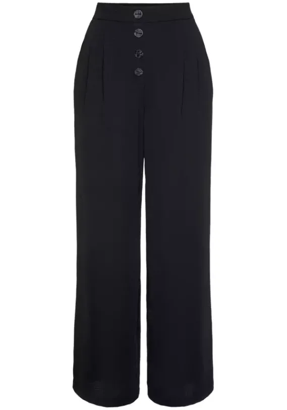 Lange Hosen|LASCANA Palazzohose Schwarz