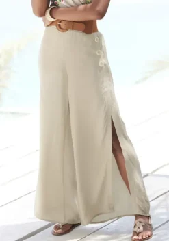 Lange Hosen|LASCANA Palazzohose Sand
