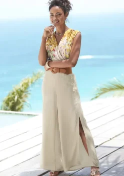 Lange Hosen|LASCANA Palazzohose Sand