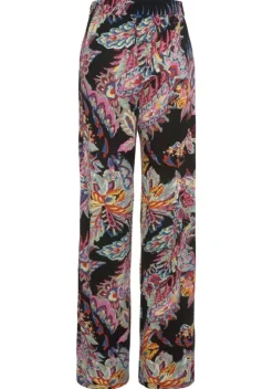 Lange Hosen|Buffalo Palazzohose Schwarz-Bunt Bedruckt