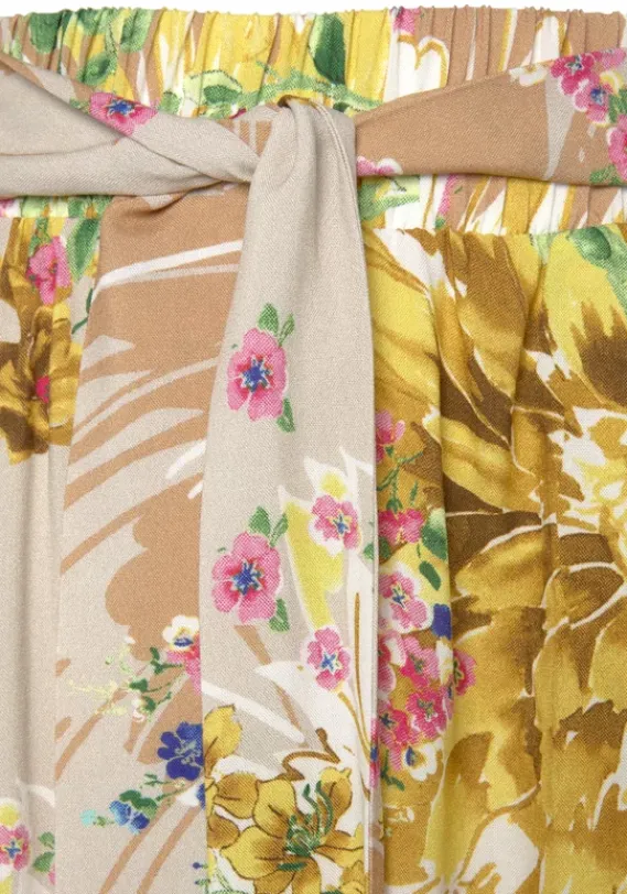 Lange Hosen|LASCANA Palazzohose Sand-Gelb Bedruckt