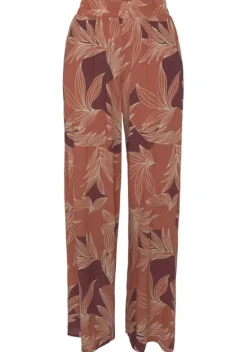 Lange Hosen|LASCANA Palazzohose Orange-Aubergine Bedruckt