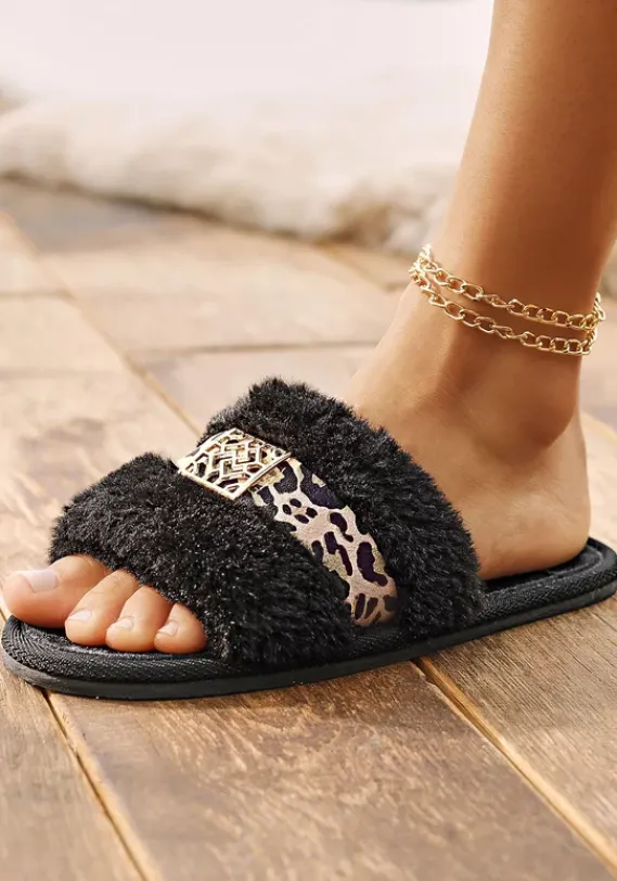 Vivance Hausschuhe<Pantolette"Hausschuh, Plusch Hausschuhe"