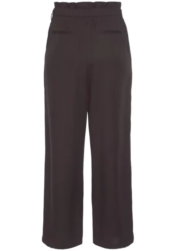 Lange Hosen|LASCANA Paperbag-Hose Aubergine-Washed