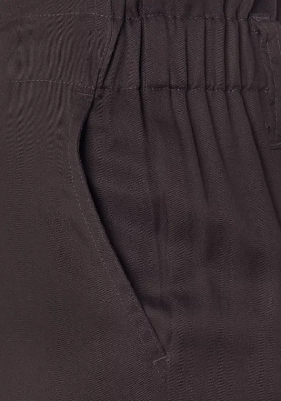 Lange Hosen|LASCANA Paperbag-Hose Aubergine-Washed