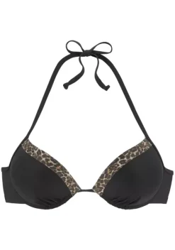 Push-Up-Bikinis|LASCANA Push-Up-Bikini-Top"Adele" Schwarz-Leo