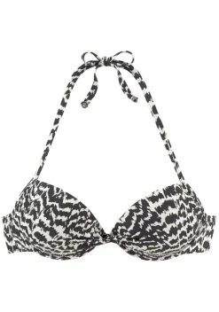 Push-Up-Bikinis|LASCANA Push-Up-Bikini-Top"Clara" Schwarz-Creme