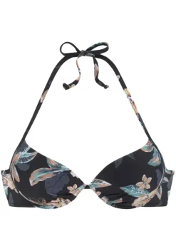 Push-Up-Bikinis|Venice Beach Push-Up-Bikini-Top"Lori" Schwarz-Bedruckt