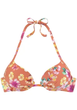 Push-Up-Bikinis|Sunseeker Push-Up-Bikini-Top"Mila" Orange Bedruckt
