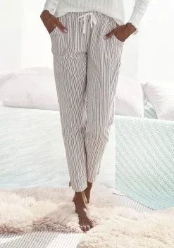 Nachhaltige Nachtwasche|s.Oliver Pyjamahose Blassrosa-Gestreift