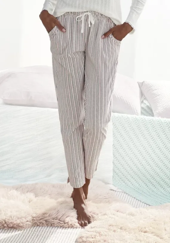 Nachhaltige Nachtwasche|s.Oliver Pyjamahose Blassrosa-Gestreift