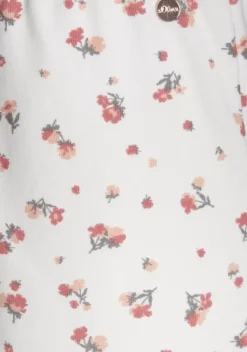 Nachhaltige Nachtwasche|s.Oliver Pyjamahose Ecru-Geblumt