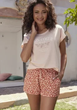 Nachhaltige Nachtwasche|Vivance Dreams Pyjamaoberteil Apricot