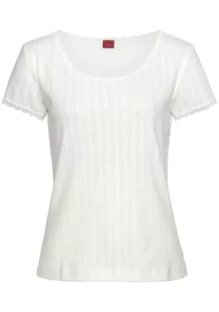 Nachhaltige Nachtwasche|s.Oliver Pyjamaoberteil Ecru