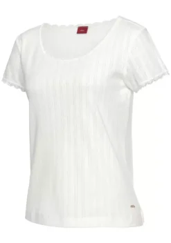 Nachhaltige Nachtwasche|s.Oliver Pyjamaoberteil Ecru