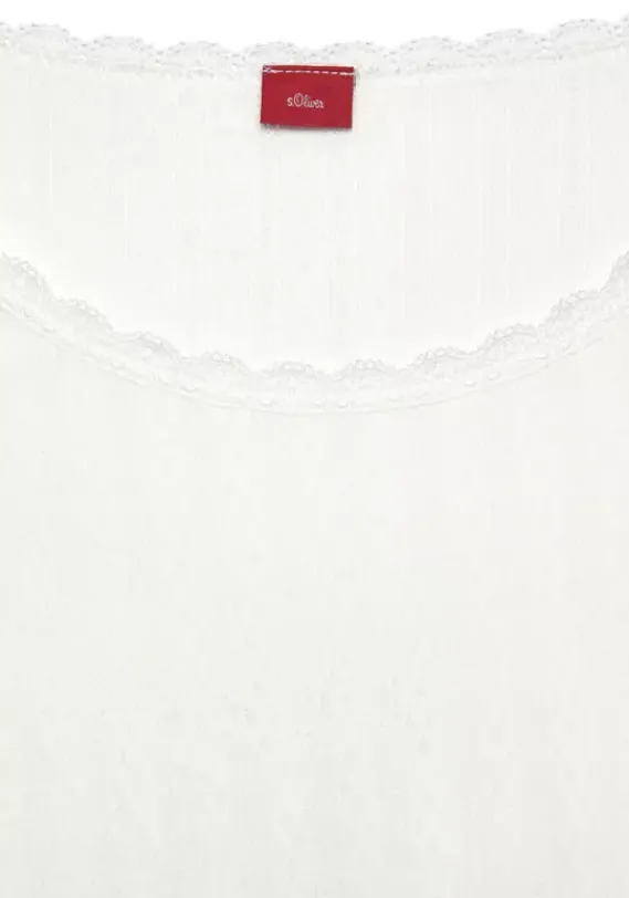 Nachhaltige Nachtwasche|s.Oliver Pyjamaoberteil Ecru