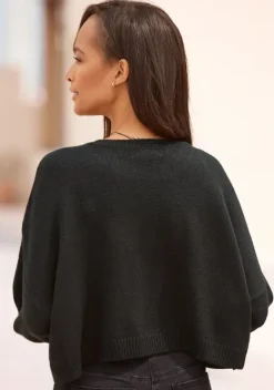 Pullover|Buffalo Rhombenpullover Schwarz-Camelfarben