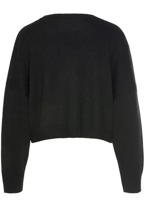 Pullover|Buffalo Rhombenpullover Schwarz-Camelfarben