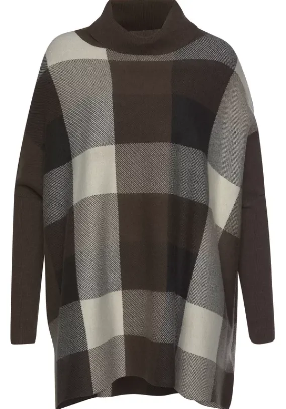 Pullover|LASCANA Rollkragenpullover Braun-Kariert