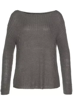 Pullover|LASCANA Rundhalspullover Khaki